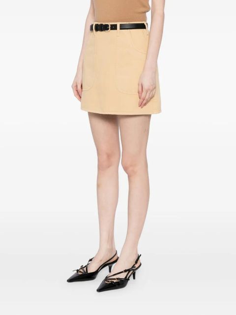 Self-Portrait a-line belted mini skirt - Neutrals