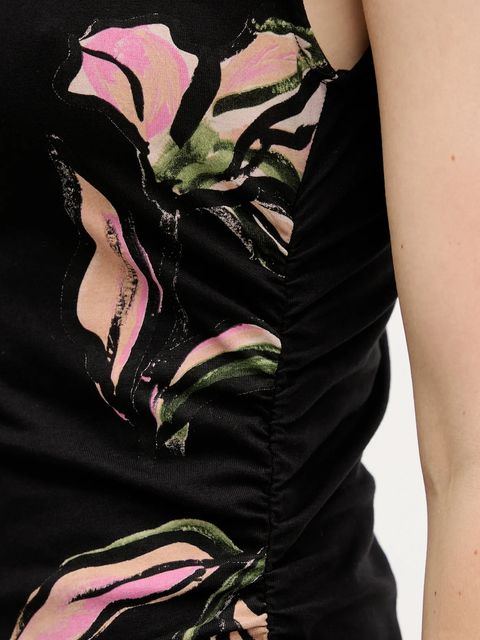 Desigual sukienka KATRINA kolor czarny midi rozkloszowana 25WWVK12