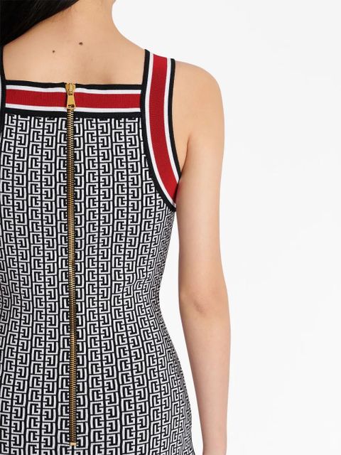 Balmain button-embellished monogram minidress - Red