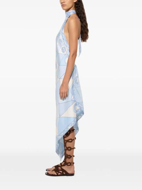PUCCI Occhi-print silk dress - Blue