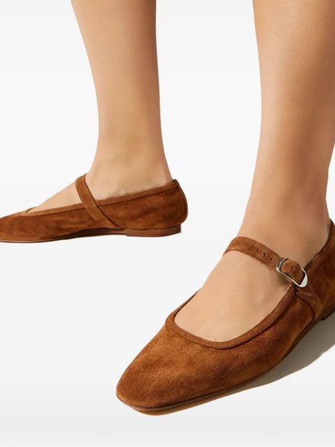 Le Monde Beryl almond-toe buckle ballet flats - Brown