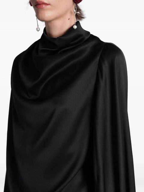 Magda Butrym scarf-detail asymmetric blouse - Black