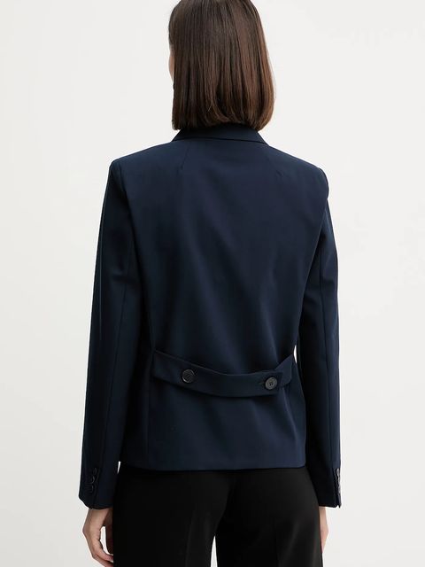 Weekend Max Mara marynarka bawełniana TAPPETO kolor granatowy dwurzędowa gładka 2525046061600