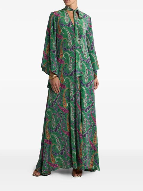 ETRO floral paisley-motif silk maxi dress - Green - zdjęcie produktu nr 2