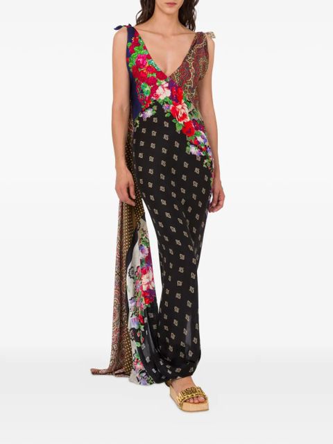 Moschino floral-print V-neck dress - Black - zdjęcie produktu nr 2