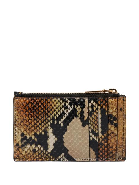 Alexander McQueen snakeskin-pattern zip cardholder - Brown - zdjęcie produktu nr 1