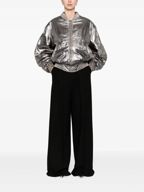 The Attico Anja metallic leather bomber jacket - Silver - zdjęcie produktu nr 2