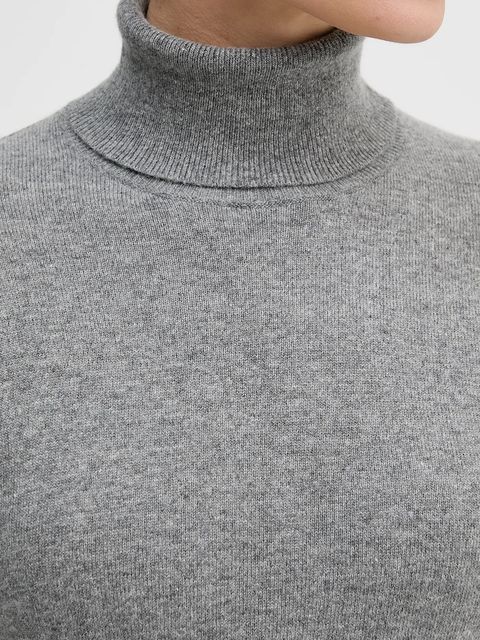 Sisley sweter z domieszką wełny damski kolor szary lekki z golfem 102HM2174