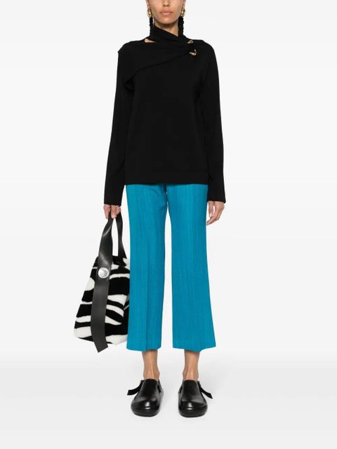 Jil Sander scarf-detailed knit top - Black