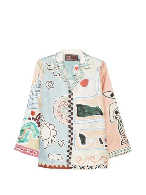 ALEMAIS Michelle graphic-print shirt - Blue - zdjęcie produktu nr 1