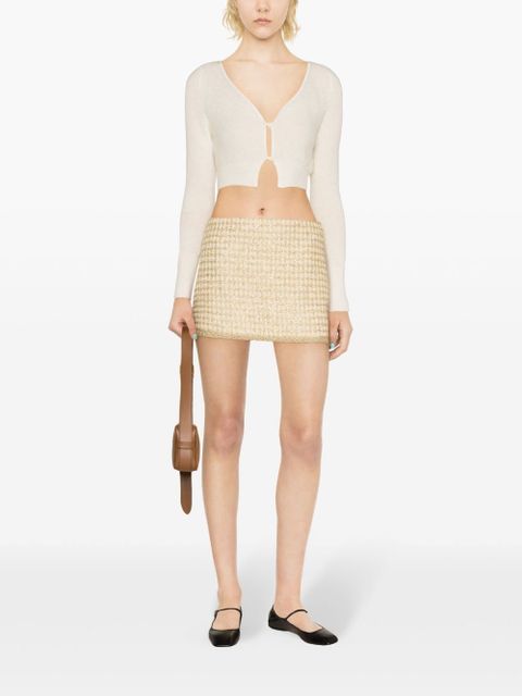 Miu Miu sequinned tweed miniskirt - Gold