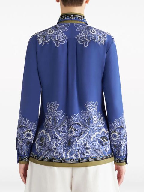 ETRO bandana-print silk crepe shirt - Blue