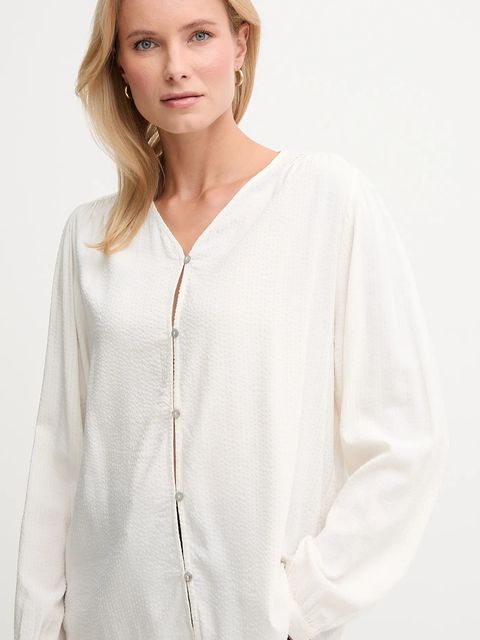 United Colors of Benetton koszula damska kolor beżowy regular 570QDQ0CH