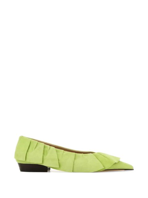 JW Anderson ruffled suede ballet flats - Green - zdjęcie produktu nr 1