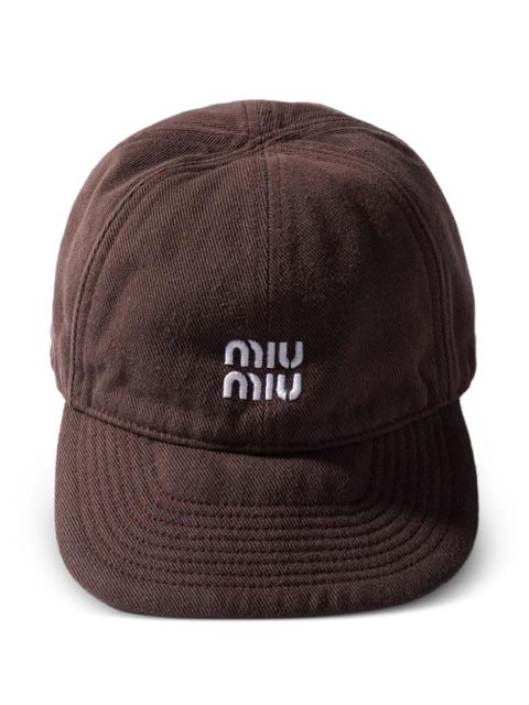 Miu Miu denim baseball cap - Brown - zdjęcie produktu nr 2