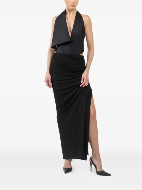 Magda Butrym draped halterneck evening dress - Blue