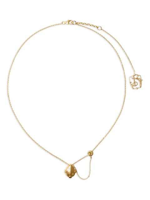 Burberry Shield onyx pendant necklace - Gold
