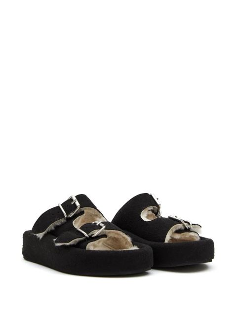 MM6 Maison Margiela double-buckle slides - Black