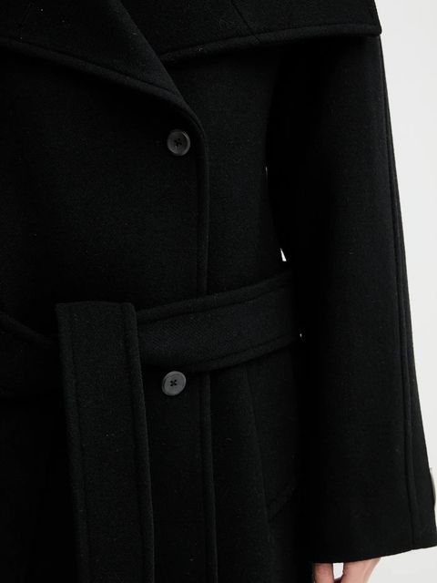 Calvin Klein płaszcz z wełną kolor czarny LV044D557G