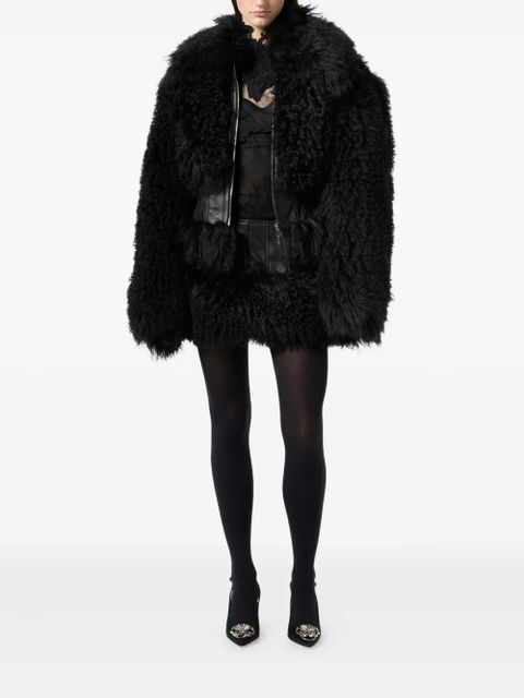 Blumarine faux-fur trim mini skirt - Black - zdjęcie produktu nr 2
