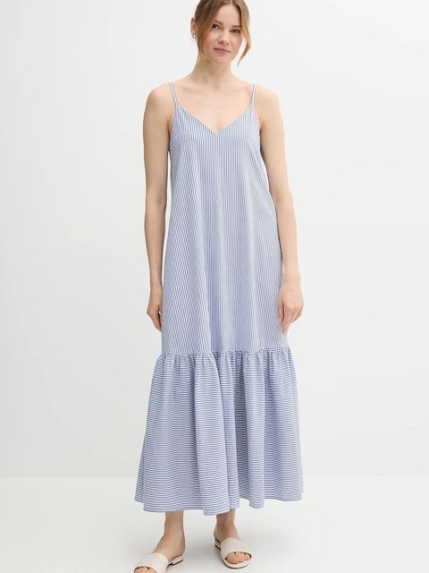 United Colors of Benetton sukienka kolor niebieski maxi rozkloszowana 4SZRDV0B8 - zdjęcie produktu nr 1