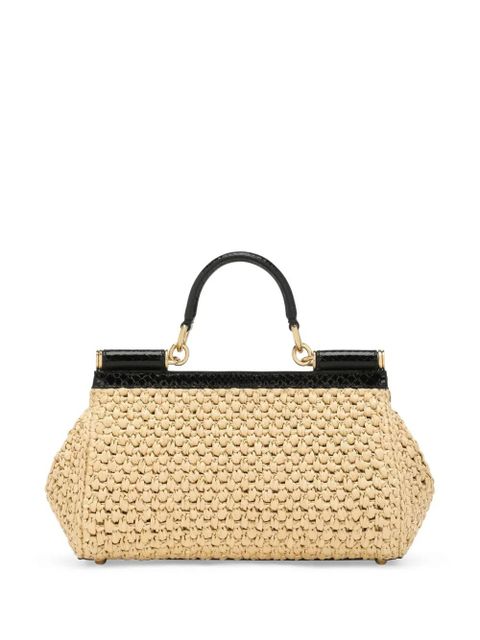 Dolce & Gabbana Elongated Sicily interwoven tote bag - Neutrals