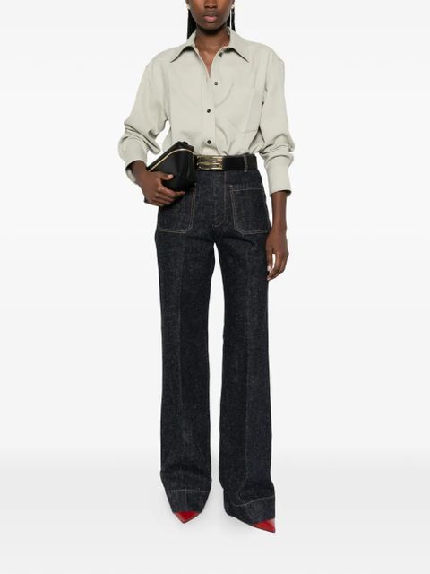 Victoria Beckham Alina logo-patch jeans - Blue - zdjęcie produktu nr 2