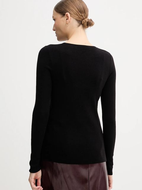 Mos Mosh sweter wełniany damski kolor czarny lekki 168080