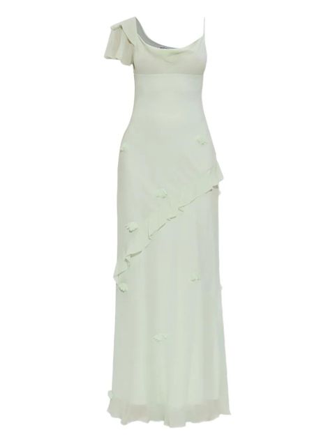 Self-Portrait floral-appliqué georgette maxi dress - Green - zdjęcie produktu nr 1