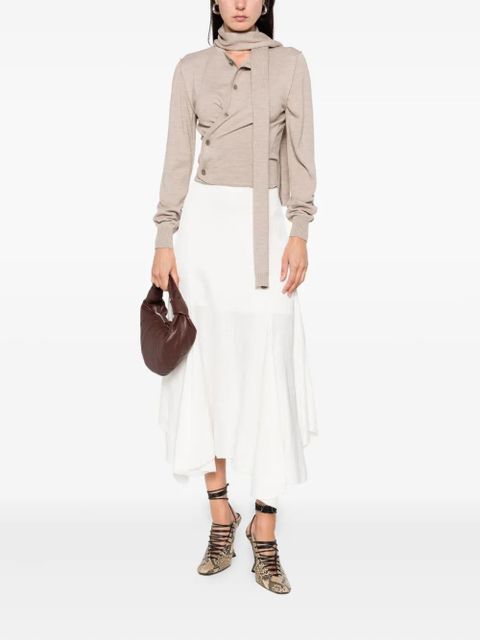 LEMAIRE tied-neck button-detail top - Neutrals