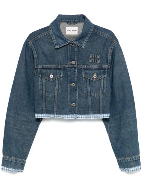 Miu Miu washed denim jacket - Blue
