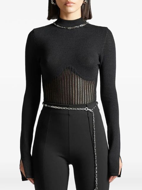 Manière De Voir underbust chain-detail bodysuit - Black