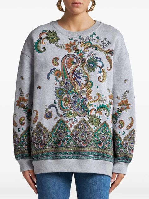 ETRO paisley-print cotton sweatshirt - Grey