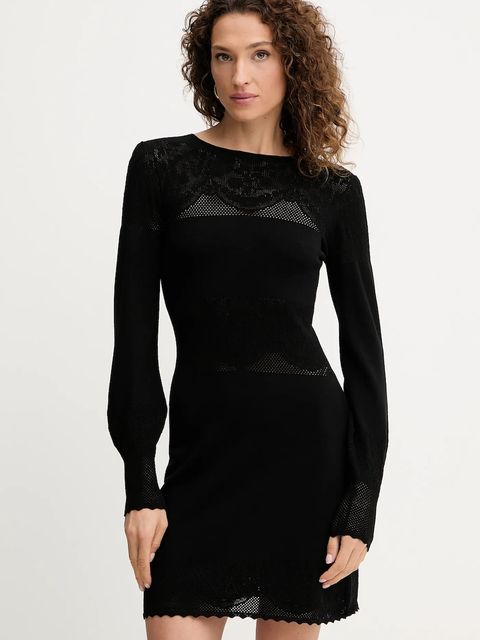 Twinset sukienka kolor czarny mini prosta 252TP3083 - zdjęcie produktu nr 1