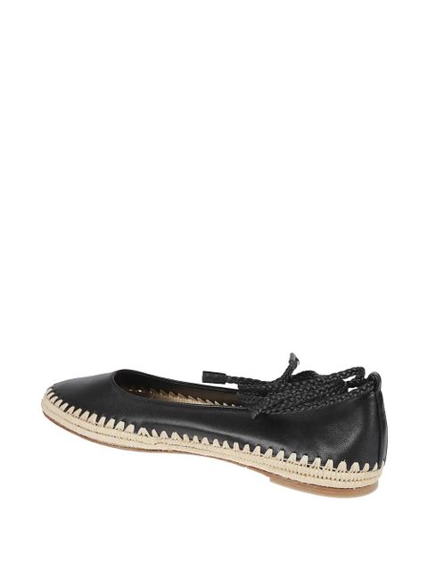 Max Mara nappa leather ballet flats - Black