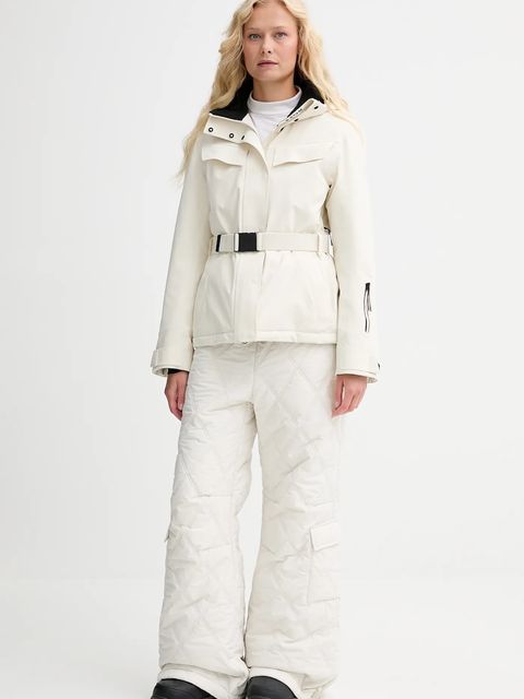 BOSS spodnie damskie kolor beżowy szerokie high waist 50544382 - zdjęcie produktu nr 2