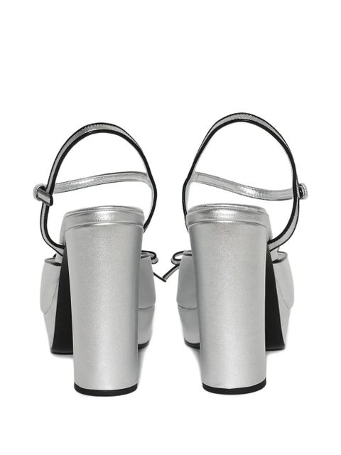 Miu Miu 110mm mordoré leather sandals - Silver