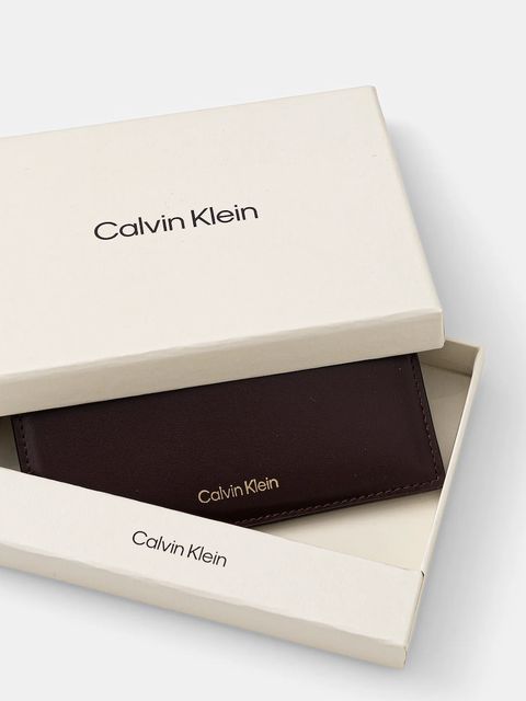 Calvin Klein portfel skórzany damski kolor bordowy LV04F1076G