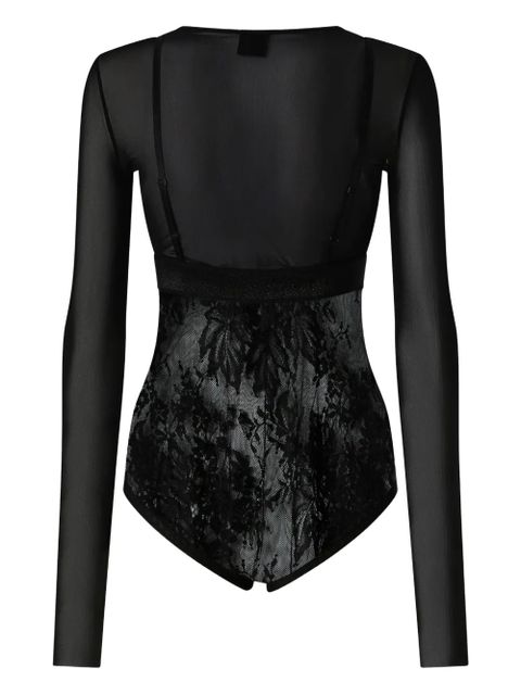 PINKO lace-panel long-sleeve bodysuit - Black - zdjęcie produktu nr 2