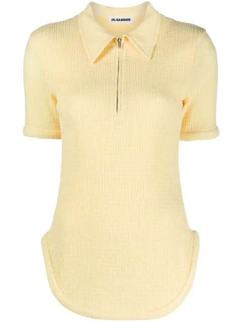 Jil Sander half-zip gaufre polo shirt - Yellow - zdjęcie produktu nr 1