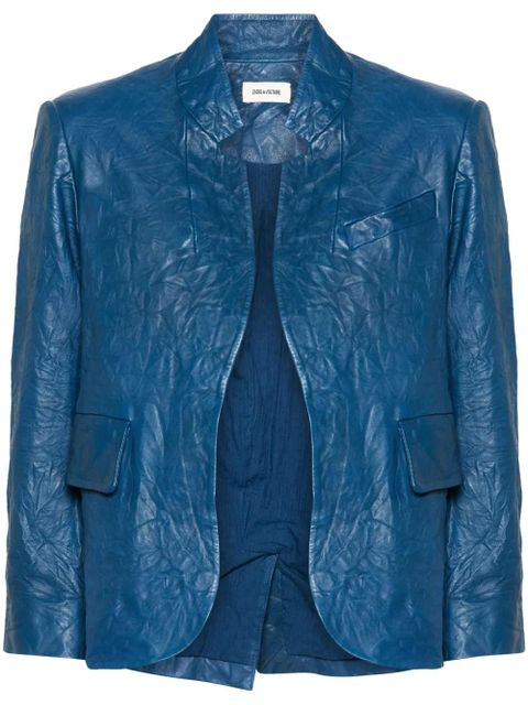 Zadig&Voltaire Verys crinkled leather blazer - Blue - zdjęcie produktu nr 1