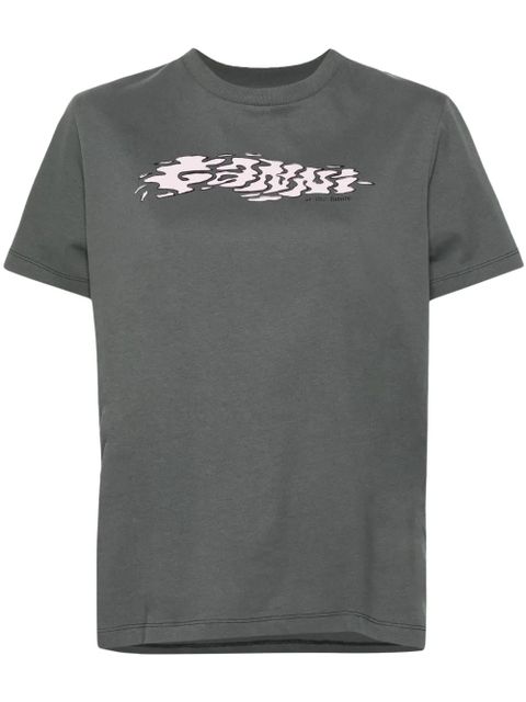 GANNI logo-print cotton T-shirt - Grey