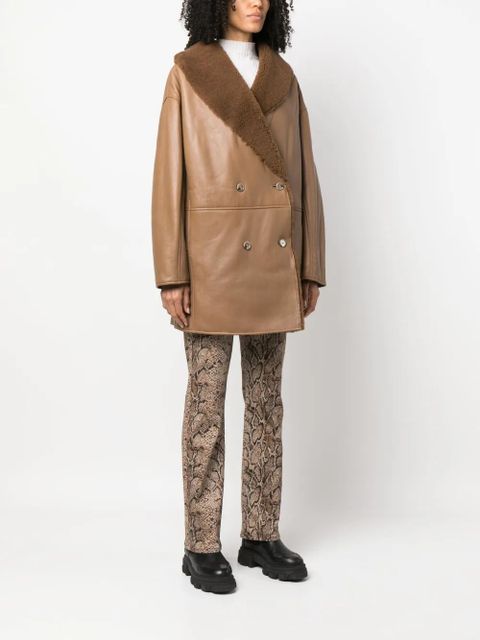 LouLou de Saison Namo double-breasted shearling-lined coat - Brown - zdjęcie produktu nr 2