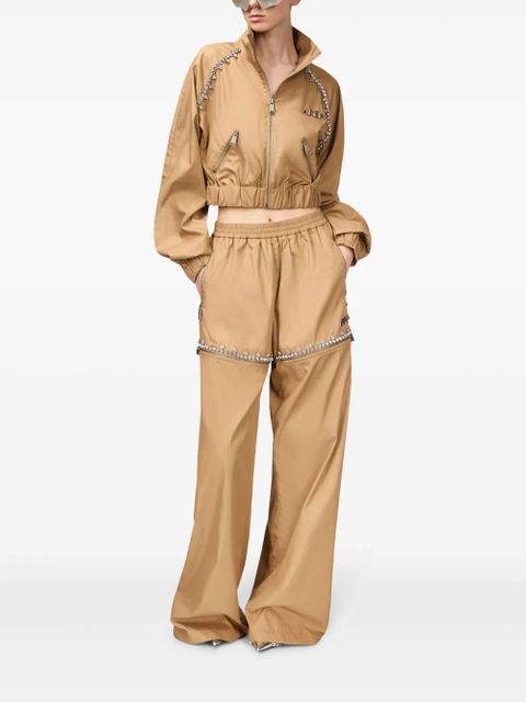 AREA crystal-embellished jacket - Brown