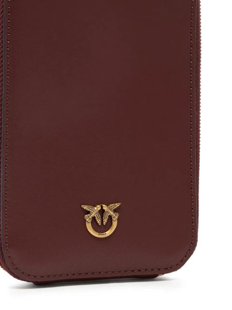 PINKO zip bird leather tote bag - Red