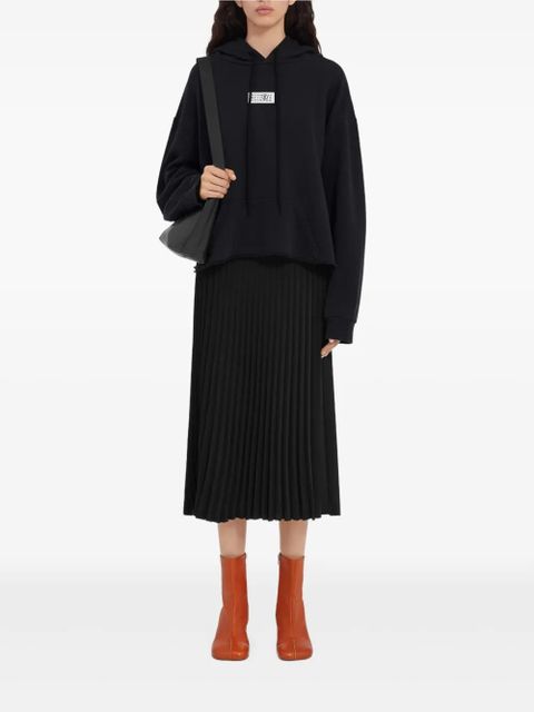 MM6 Maison Margiela raw-hem hoodie - Black - zdjęcie produktu nr 2