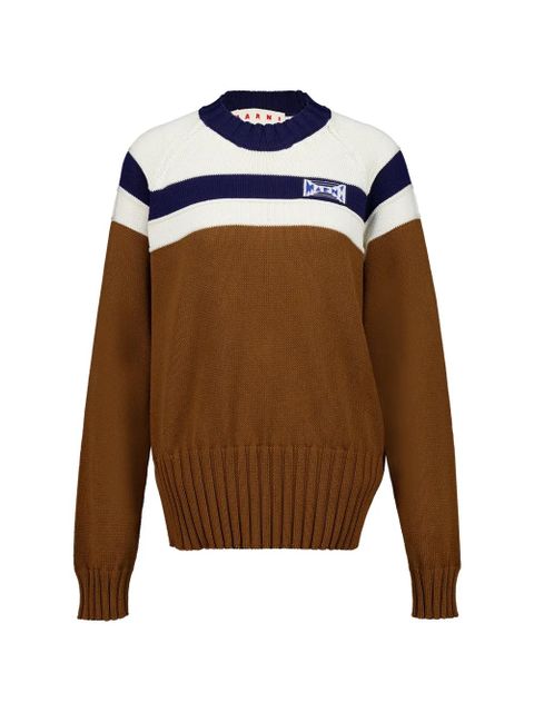 Marni striped cotton sweater - Brown - zdjęcie produktu nr 1
