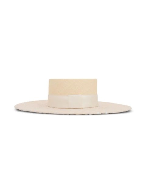 Maison Michel wide-brim canotier hat - Neutrals