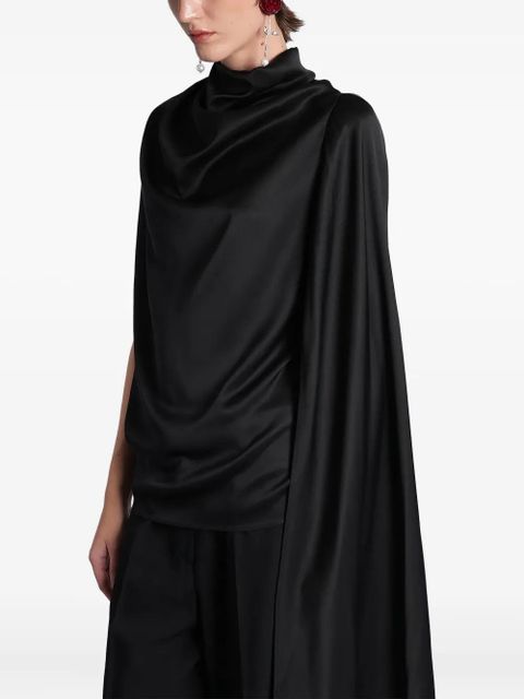 Magda Butrym scarf-detail asymmetric blouse - Black