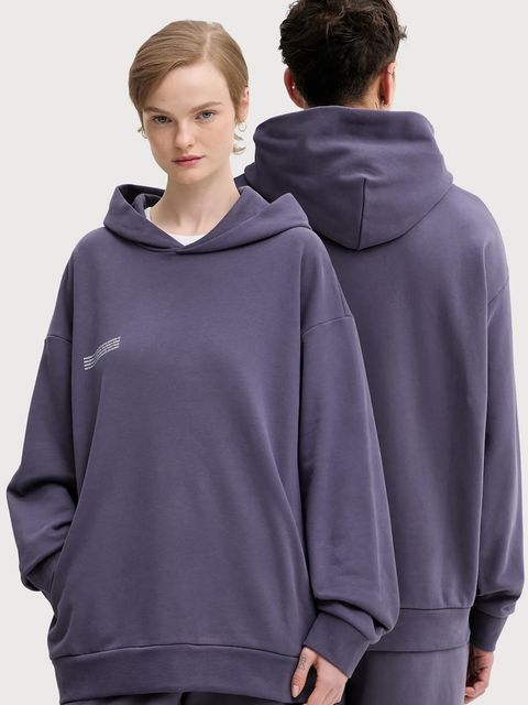 Pangaia bluza bawełniana kolor fioletowy z kapturem gładka 10000180 - zdjęcie produktu nr 1